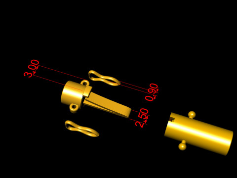 6mm Plain Gold Round Lock Type 2 3Dプリントモデル