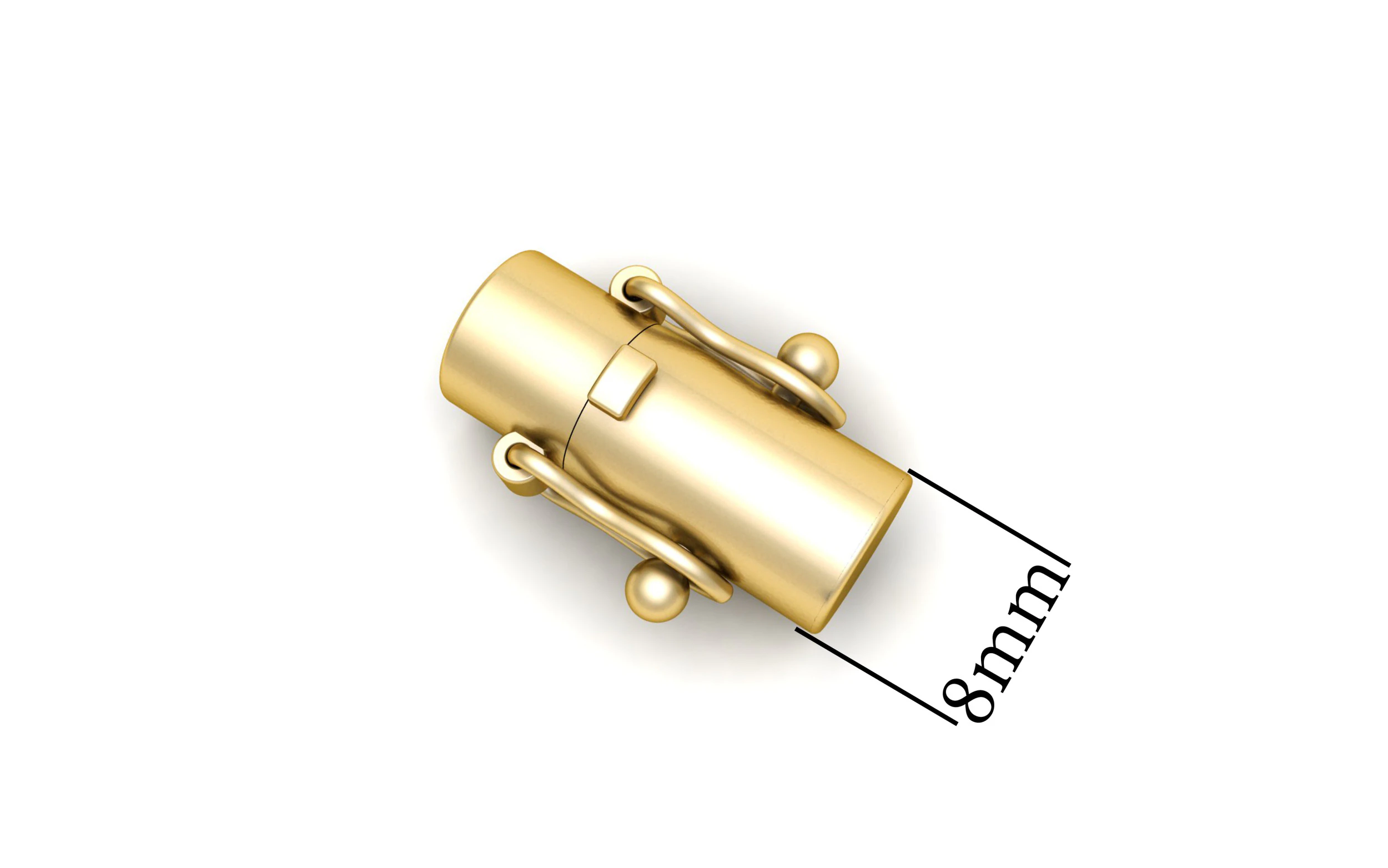 8mm Plain Gold Round Lock Type 2 3D Print Model .c4d .max .obj .3ds .fbx .stl .blend