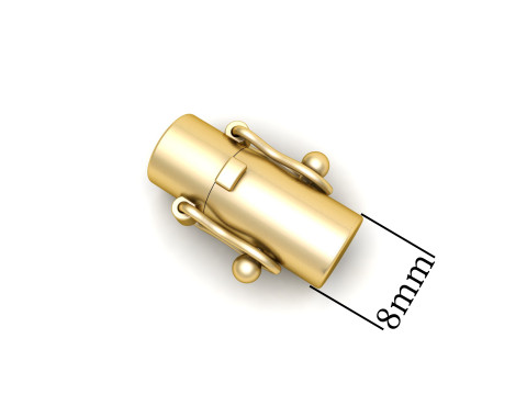 8mm Plain Gold Round Lock Type 2 3D-printmodel