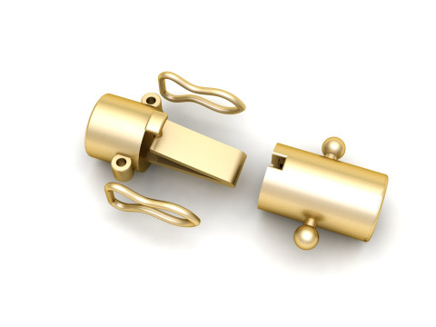 8mm Plain Gold Round Lock Type 2 3Dプリントモデル