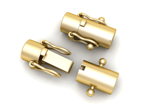 8mm Plain Gold Round Lock Type 2 3Dプリントモデル