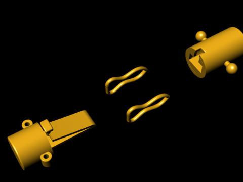 8mm Plain Gold Round Lock Type 2 3Dプリントモデル