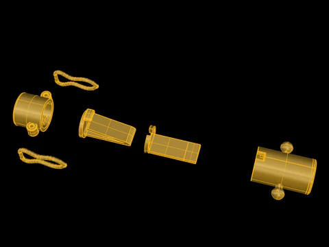 8mm Plain Gold Round Lock Type 2 3D Print Model