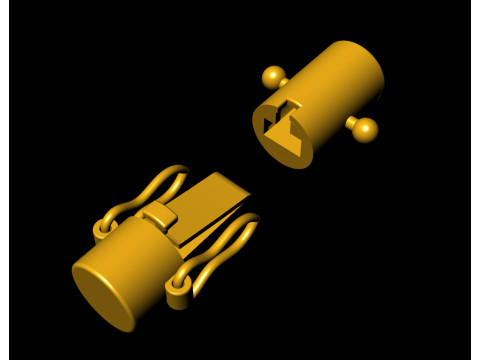 8mm Plain Gold Round Lock Type 2 3Dプリントモデル