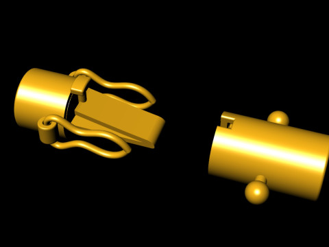 8mm Plain Gold Round Lock Type 2 3Dプリントモデル