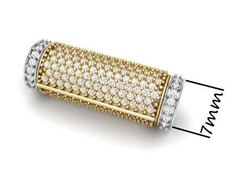 7 mm Round Bracelet Lock Box Combo of Plain and Diamond 3Dプリントモデル