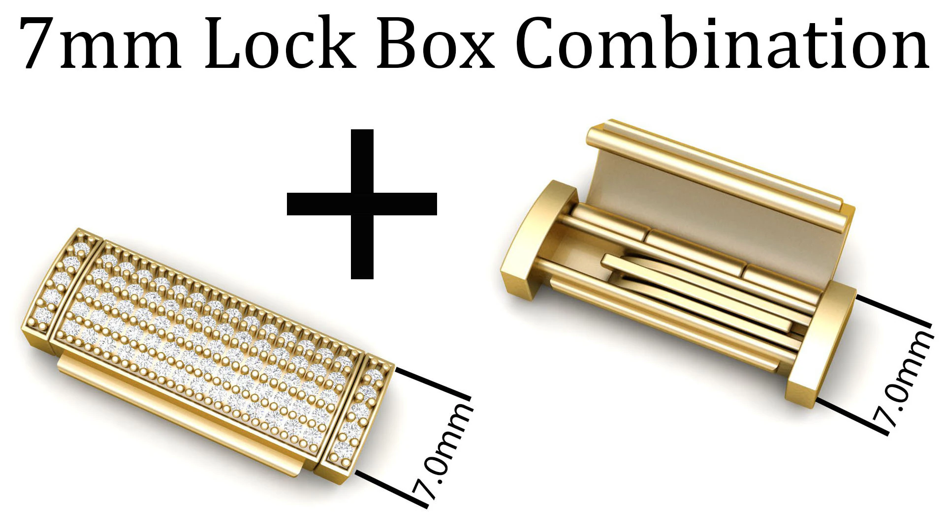 7mm Diamond and Plain Lock Combination 3D Print Model .c4d .max .obj .3ds .fbx .stl .blend