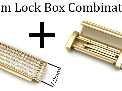 7mm ダイヤモンドとプレーンロックの組み合わせ 3Dプリントモデル
