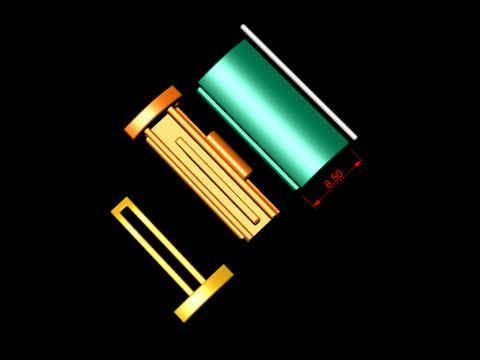 8 and half mm Rectangular Lock Box Combo of Plain and Diamond 3Dプリントモデル