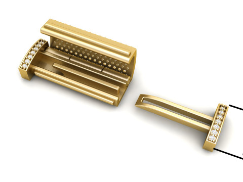 8 and half mm Rectangular Lock Box Combo of Plain and Diamond 3Dプリントモデル