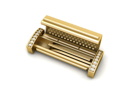 8 and half mm Rectangular Lock Box Combo of Plain and Diamond 3Dプリントモデル