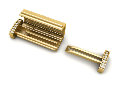 8 and half mm Rectangular Lock Box Combo of Plain and Diamond 3Dプリントモデル
