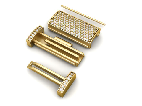 8 and half mm Rectangular Lock Box Combo of Plain and Diamond 3Dプリントモデル