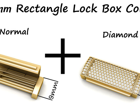 9 mm Rectangular Lock Box Combo of Plain and Diamond 3D-printmodel