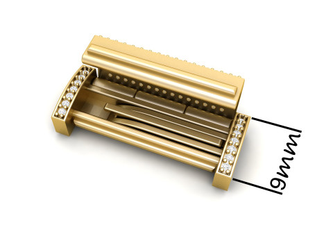 9 mm Rectangular Lock Box Combo of Plain and Diamond 3Dプリントモデル