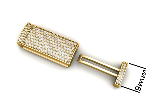 9 mm Rectangular Lock Box Combo of Plain and Diamond 3Dプリントモデル