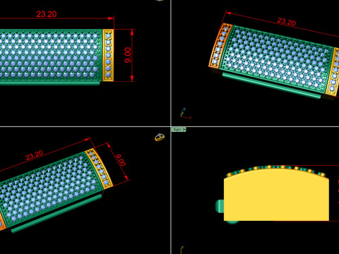 9 mm Rectangular Lock Box Combo of Plain and Diamond 3Dプリントモデル