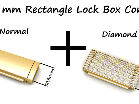 10,5 mm Dikdörtgen Kilit Kutusu Sade ve Elmas Kombinasyonu 3D Baskı Modeli