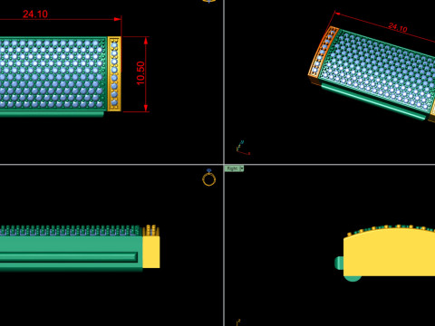 10 and half mm Rectangular Lock Box Combo of Plain and Diamond 3D-printmodel