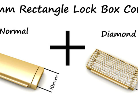 Combinação de caixa de fechadura retangular de 10 mm lisa e diamante Modelo de Impressão 3D