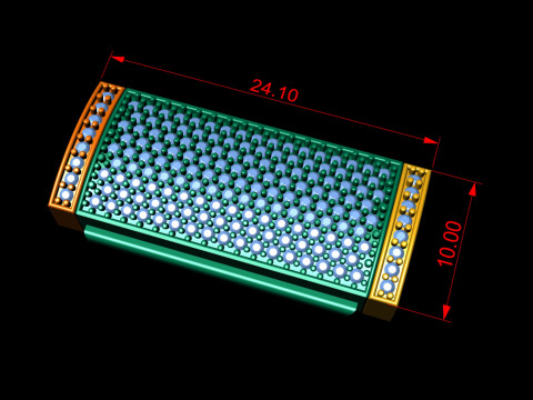 10 mm Rectangular Lock Box Combo of Plain and Diamond 3D Print Model