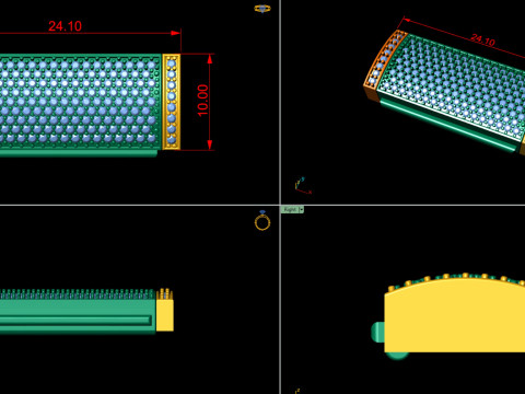 10 mm Rectangular Lock Box Combo of Plain and Diamond 3D Print Model