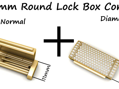 11 mm Dikd&ouml;rtgen Kilit Kutusu Sade ve Elmas Kombinasyonu 3D Baskı Modeli