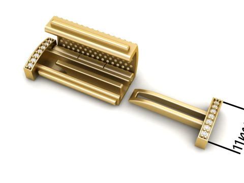 11 mm Rectangular Lock Box Combo of Plain and Diamond 3Dプリントモデル