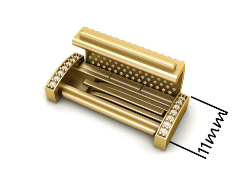 11 mm Rectangular Lock Box Combo of Plain and Diamond 3Dプリントモデル