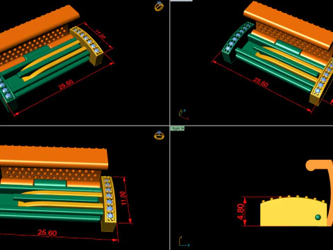 11 mm Rectangular Lock Box Combo of Plain and Diamond 3D Print Model