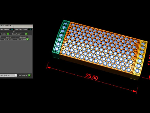 11 mm Rectangular Lock Box Combo of Plain and Diamond 3D Print Model