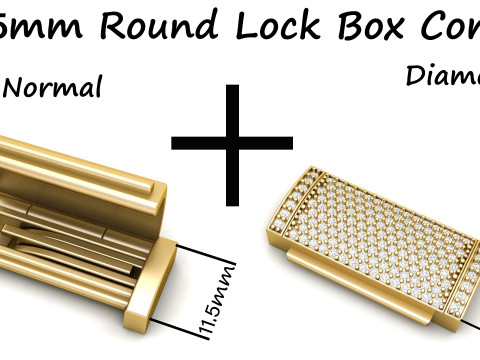 11 and half mm Rectangular Lock Box Combo of Plain and Diamond 3D-printmodel