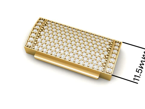 11 and half mm Rectangular Lock Box Combo of Plain and Diamond 3D Print Model