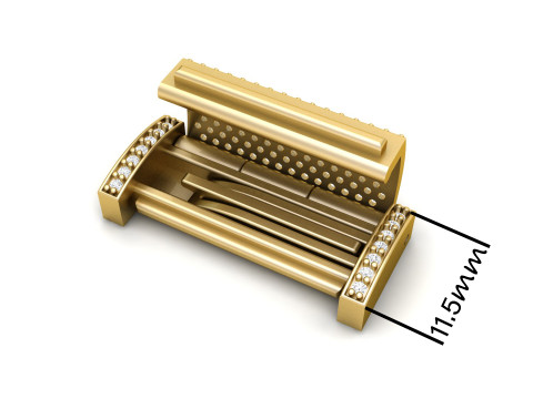 11 and half mm Rectangular Lock Box Combo of Plain and Diamond 3D प्रिंट मॉडल