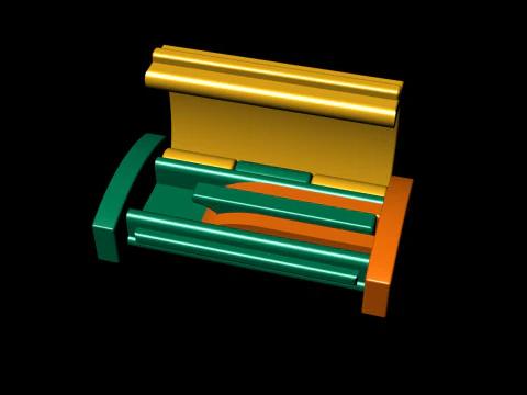 12.5 mm 長方形ロックボックス プレーンとダイヤモンドの組み合わせ 3Dプリントモデル
