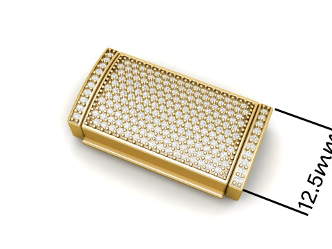 12 and half mm Rectangular Lock Box Combo of Plain and Diamond 3Dプリントモデル