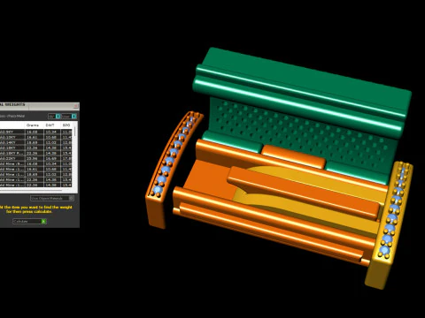 12.5 mm 長方形ロックボックス プレーンとダイヤモンドの組み合わせ 3Dプリントモデル
