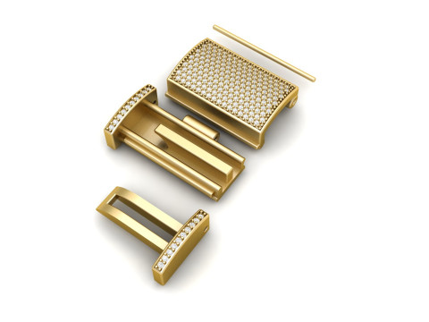 12 and half mm Rectangular Lock Box Combo of Plain and Diamond 3Dプリントモデル