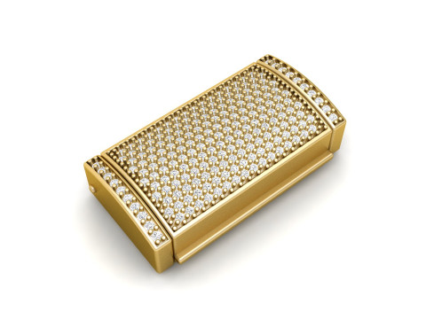 12 and half mm Rectangular Lock Box Combo of Plain and Diamond 3Dプリントモデル