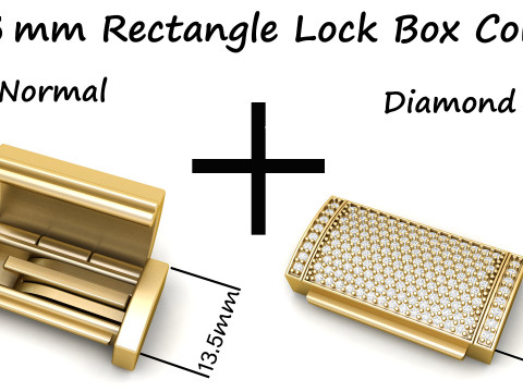 13 and half mm Rectangular Lock Box Combo of Plain and Diamond 3D-printmodel