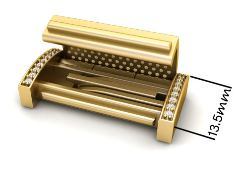 13 and half mm Rectangular Lock Box Combo of Plain and Diamond Modelo de Impressão 3D
