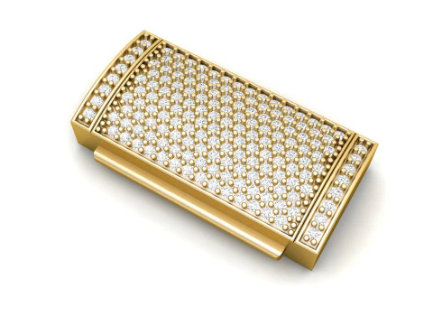 13 and half mm Rectangular Lock Box Combo of Plain and Diamond 3D Print Model
