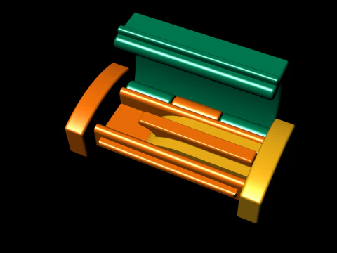 13mm 長方形ロックボックス プレーンとダイヤモンドの組み合わせ 3Dプリントモデル