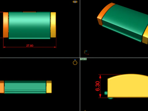 13mm 長方形ロックボックス プレーンとダイヤモンドの組み合わせ 3Dプリントモデル