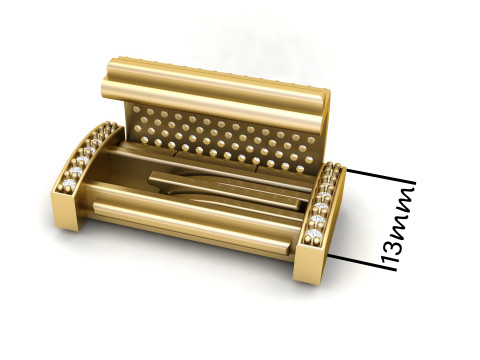13mm Rectangular Lock Box Combo of Plain and Diamond 3Dプリントモデル