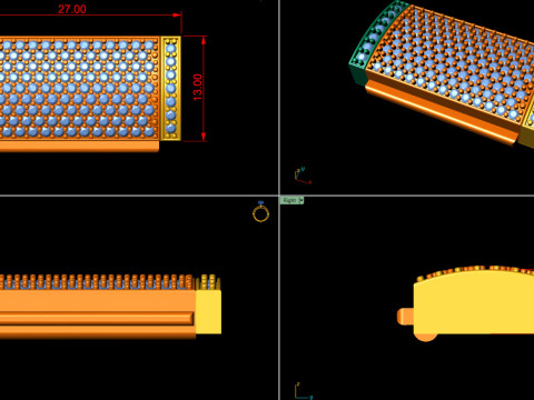 13mm Rectangular Lock Box Combo of Plain and Diamond 3Dプリントモデル