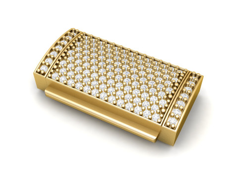 13mm Rectangular Lock Box Combo of Plain and Diamond 3Dプリントモデル