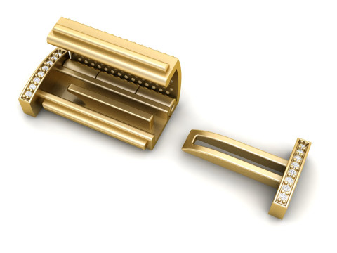 16mm Rectangular Lock Box Combo of Plain and Diamond 3Dプリントモデル