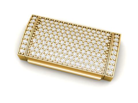 16mm Rectangular Lock Box Combo of Plain and Diamond 3Dプリントモデル