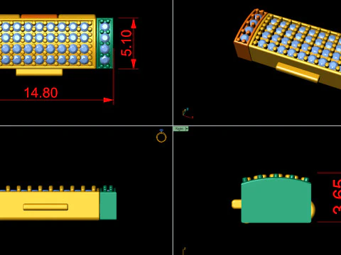 5 mm Diamond and Plain Lock Combination Collection 3D Print Model